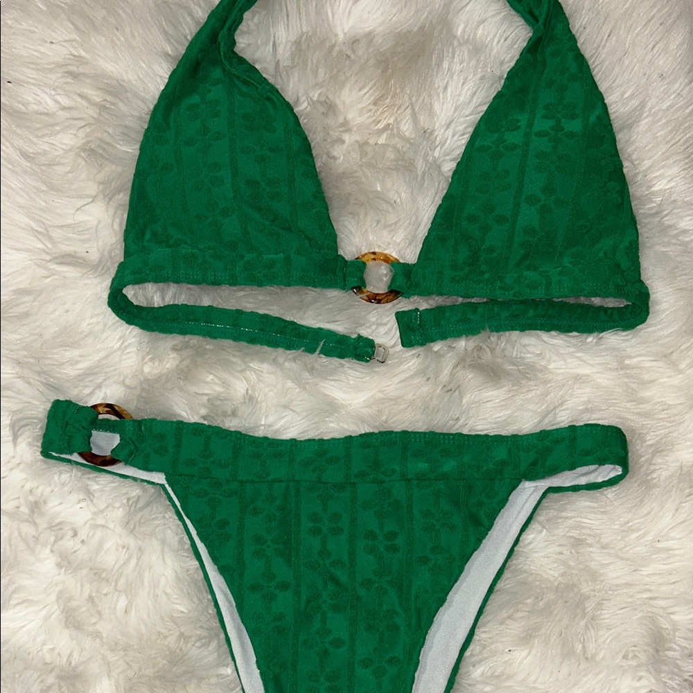 Green Halter Bikini Set